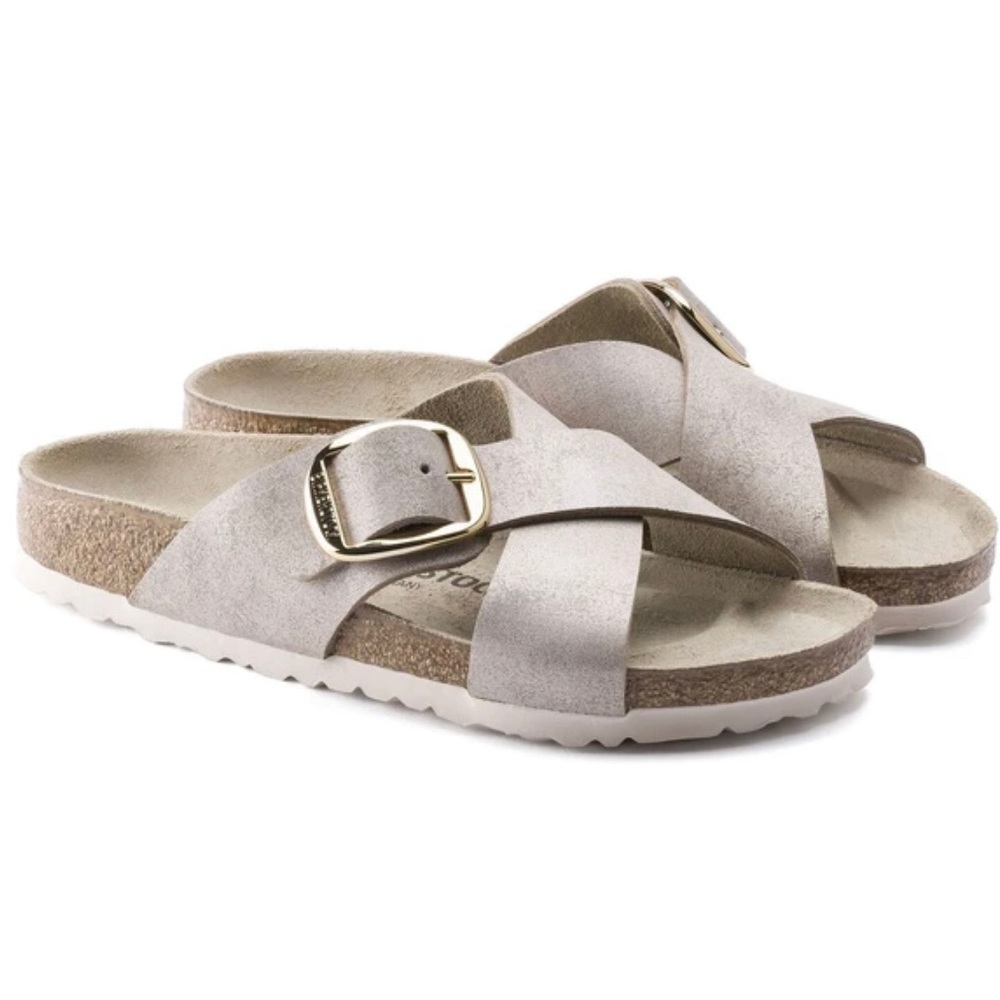 Birkenstock Siena Buckle Washed Metallic Rose Gold
